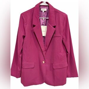 NWT Women Bohme‎ Magenta Blazer Small Colorful Business Office Work Attire Party